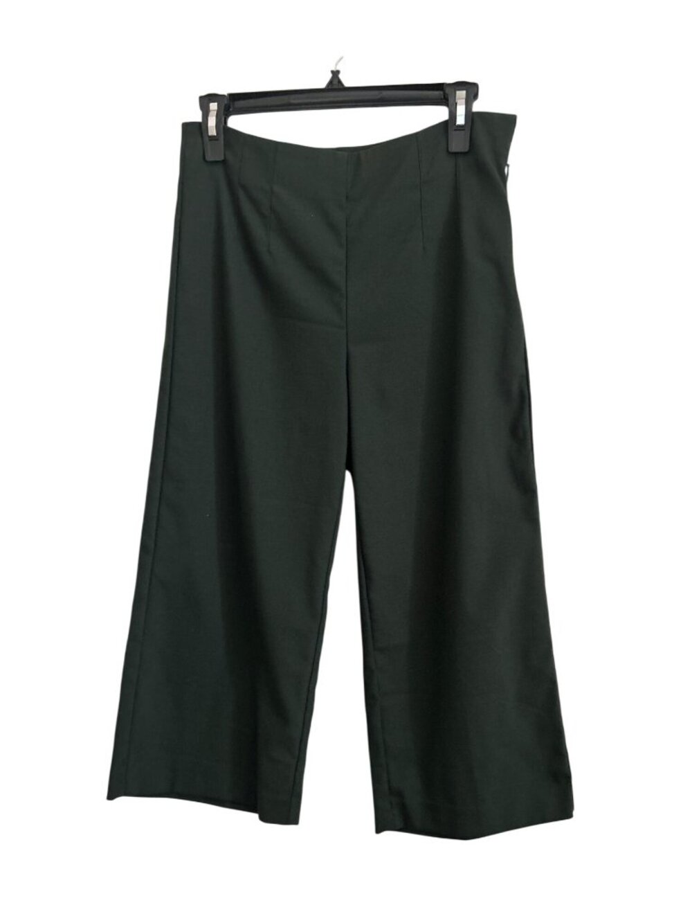 LOFT Petites Wide-Leg Crop Pants 4P Dark Green Business Casual Office Wear